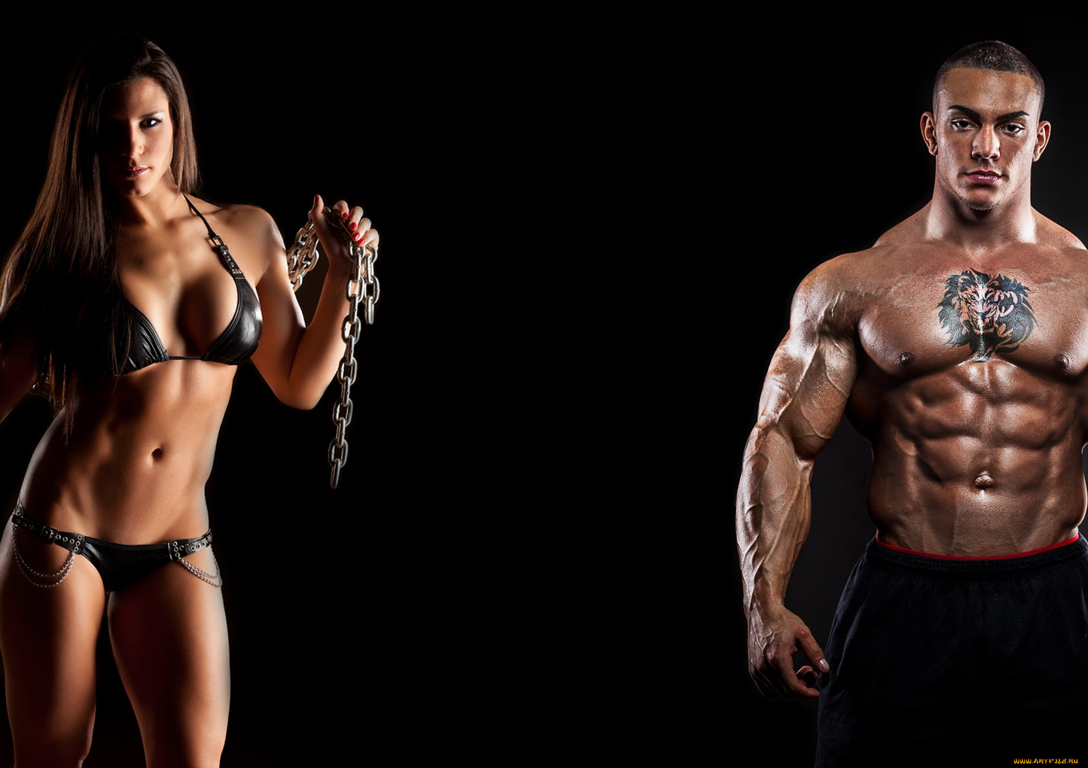 Bodybuilding couple