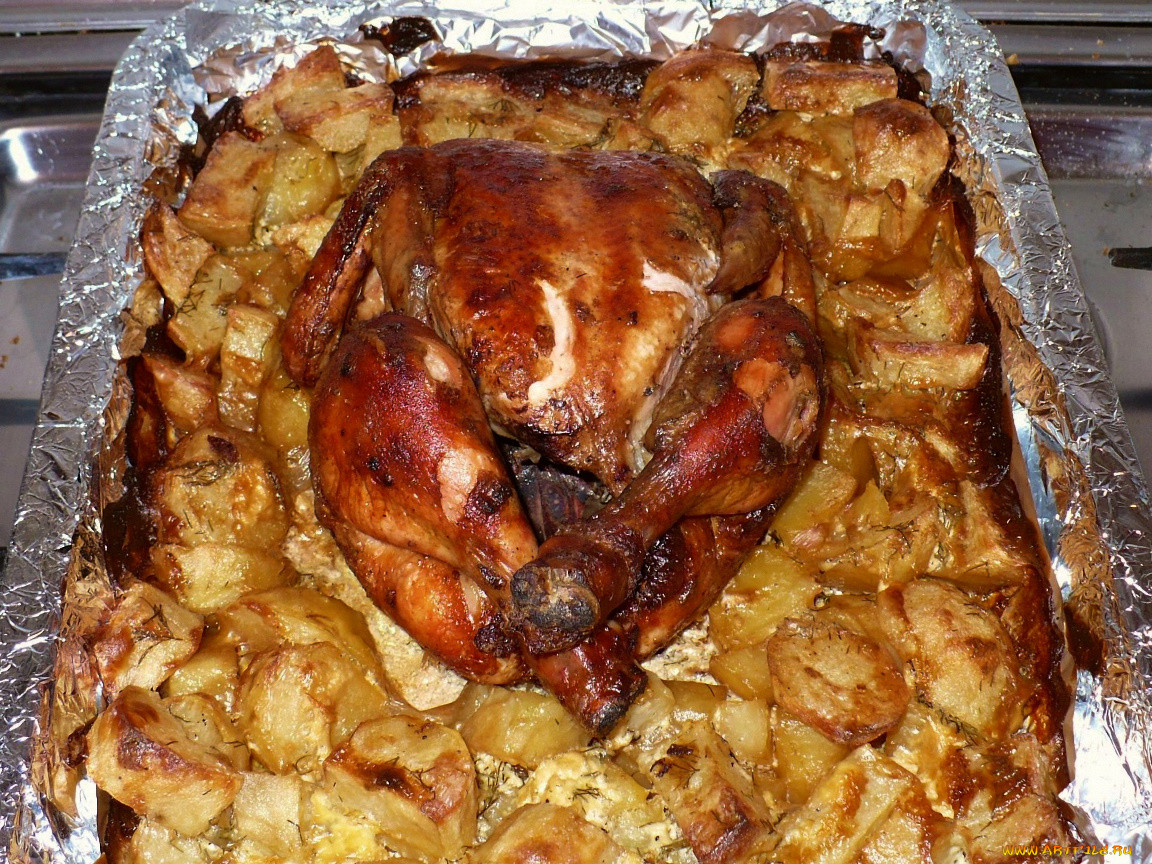 Курица в духовке с овощами в фольге рецепт с фото