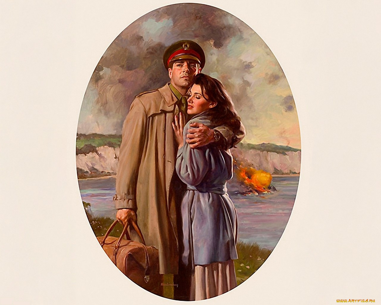 Любимому мужу на войне. Художник Max Ginsburg (Макс Гинзбург). Живопись любовь. Солдат с ребенком живопись. Картина встреча.