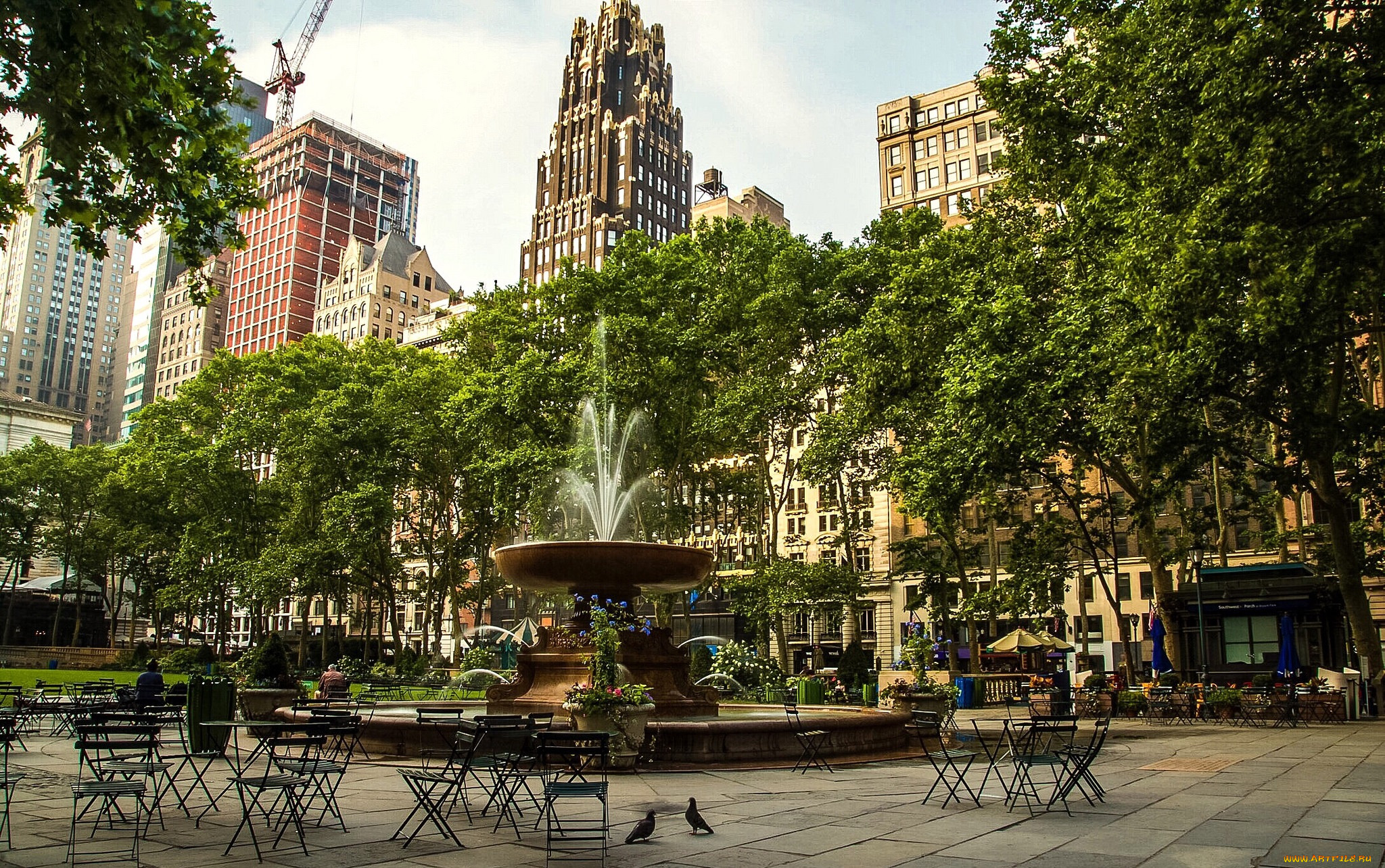 Обои Bryant Park, New York City Города Нью-Йорк (США), обои для