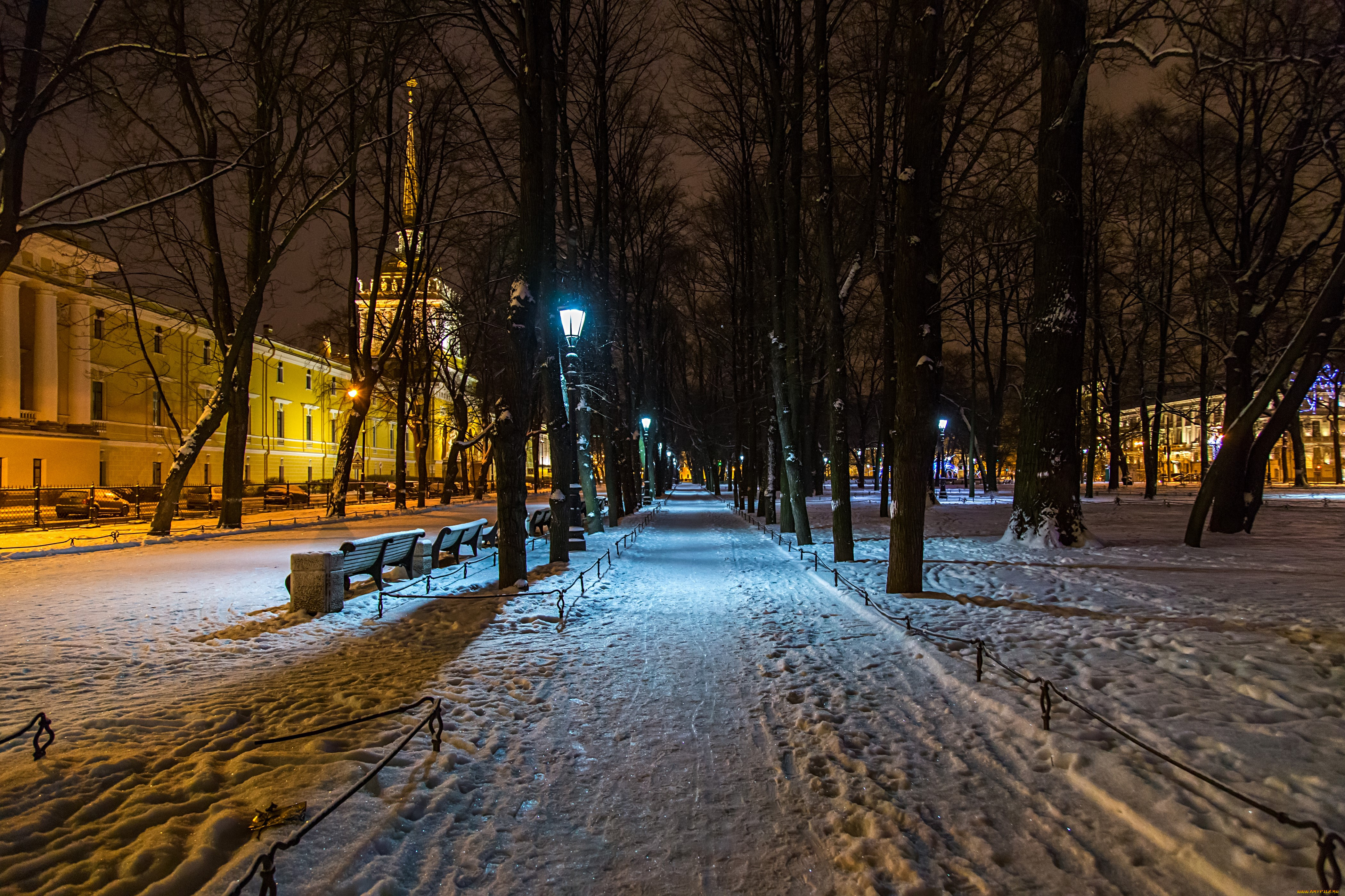 Фото Зимы Ночью В Городе