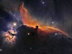 ic434 horsehead and flame nebula v2, , , , 