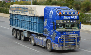 Scania 144L 530 Blue Wolf     2048x1252 scania 144l 530 blue wolf, , scania , , , , , , 
