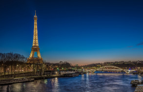paris,  france, города, париж , франция, огни, мост, ночь