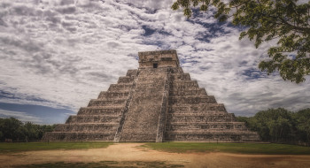 pyramid of kukulcan at the ancient city chich`en itza in mexico, , - ,   , , 