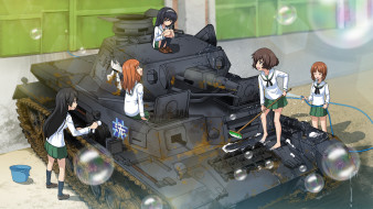 аниме, girls und panzer, девочки, танк