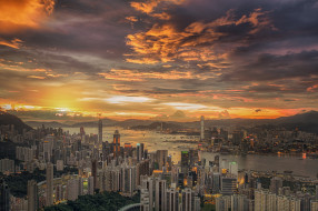 Hong kong sunset     2048x1365 hong kong sunset, ,  , , 