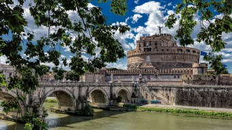 Angel Bridge - Castel San Angelo, Rome     2048x1147 angel bridge - castel san angelo,  rome, , ,   , , , 