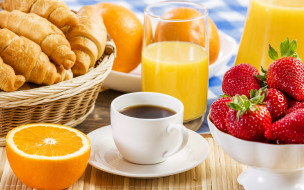     2880x1800 , , orange, strawberry, croissant, juice, coffee, , , , , , 