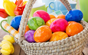     2880x1800 , , , eggs, flowers, spring, decoration, , , , , happy, tulips, easter, colorful, 