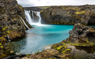 Sigoldufoss Waterfall, Iceland     2560x1600 sigoldufoss waterfall,  iceland, , , iceland, sigoldufoss, waterfall