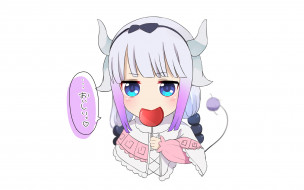 аниме, miss kobayashi`s dragon maid, девушка, фон, взгляд