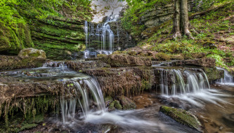      2048x1171 , , , , , , water, , waterfall, rocks, stream, river