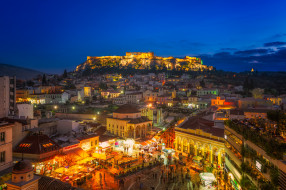 Athens Monastiraki Square at Night     2048x1365 athens monastiraki square at night, ,  , , 