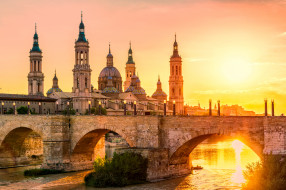 Zaragoza Pilar Sunset     2048x1365 zaragoza pilar sunset, , - , 