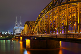 Hohenzollernbridge with Cathedral     2048x1365 hohenzollernbridge with cathedral, , -   , 