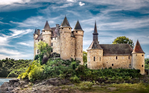 castle of val,  lanobre,  france chateau-de-val, ,  , castle, of, val, lanobre, france, chateau-de-val