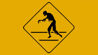      2560x1440 , , silhouette, yellow, zombie, poster, black, danger