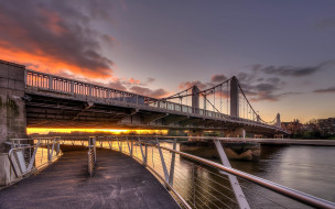 chelsea bridge sunset,  london, ,  , , , , 