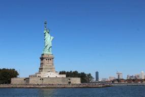 города, нью-йорк , сша, the, statue, of, liberty