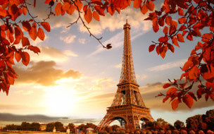 ,  , , autumn, paris, eiffel, tower, , river, , france, leaves, cityscape