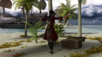 isabis elf pirate     3840x2160 isabis elf pirate, 3 ,  , fantasy, isabis, elf, pirate