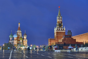 red square on a rainy day - moscow,  russia, ,  , , , , 