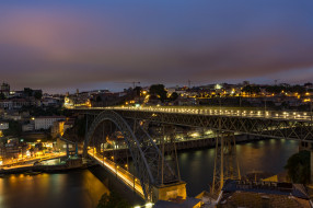 bridge ponte dom lu&, 237, s i at night,  porto  portugal, ,  , , 