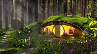 3 ,  , realism, forest, hobbit, house, , 