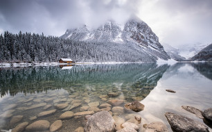      2048x1274 , , , first, snows, lake, louise, alberta, canad