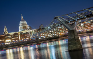 St Pauls & Millennium Bridge, London     2044x1300 st pauls & millennium bridge,  london, ,  , , , 