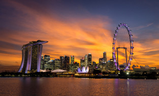 singapore at sunset, ,  , , 