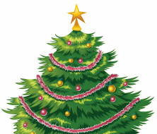 праздничные, векторная графика , новый год, фон, новый, год, украшения, елка, праздник