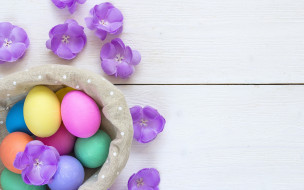      2880x1800 , , decoration, , spring, flowers, eggs, , , easter, wood, , happy