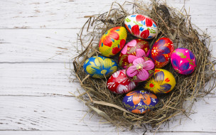      2880x1800 , , eggs, spring, happy, , , easter, wood, colorful, decoration, 