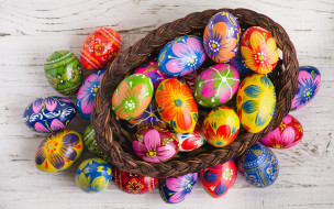      2880x1800 , , eggs, spring, happy, , , busket, easter, colorful, wood, decoration, , 