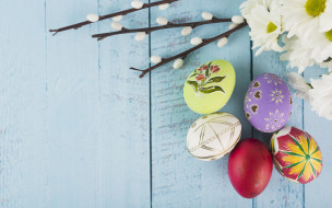      2880x1800 , , , happy, eggs, spring, , , flowers, tender, pink, easter, decoration, 