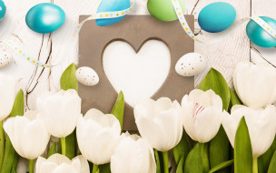      2880x1800 , , , , wood, easter, , tulips, , hearts, happy, decoration, , , spring, flowers, eggs