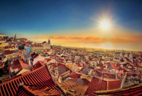 города, лиссабон , португалия, панорама
