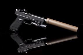 glock 17, оружие, пистолеты с глушителемглушители, ствол