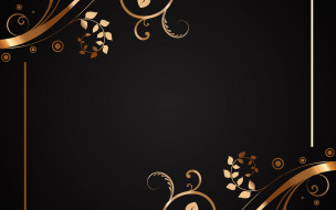      2880x1800  ,  , graphics, floral, black, gold, , 