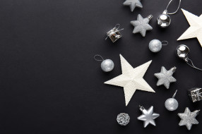      3440x2293 ,   ,  , merry, decoration, new, year, balls, christmas, black, , , , silver, , , , 