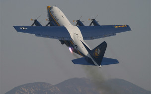 Lockheed C-130 Hercules     1920x1200 lockheed c-130 hercules, , - , lockheed, blue, angels, hercules, c130, , , 