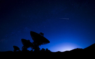  обои для рабочего стола 3840x2400 космос, разное, другое, радиотелескоп, силуэт, ночь, небо