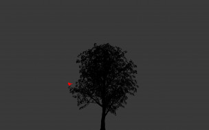 рисованное, минимализм, дерево, птица