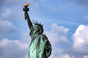 города, нью-йорк , сша, statue, of, liberty