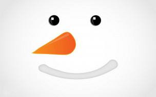 рисованное, минимализм, снеговик, лицо, глаза, морковка, улыбка
