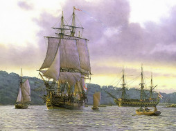 mark, myers, frigate, off, barnpool, корабли, рисованные