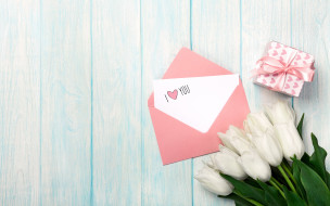      2880x1800 ,   , , , , love, romantic, tulips, valentine's, day, letter, , , gift, box, , 