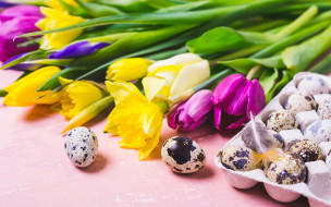      2880x1800 , , , , colorful, , happy, flowers, tulips, easter, eggs